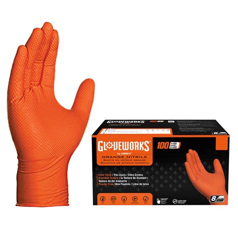 Gloveworks Heavy Duty Nitrile Gloves Disposable Latex Free 8 Mil ...