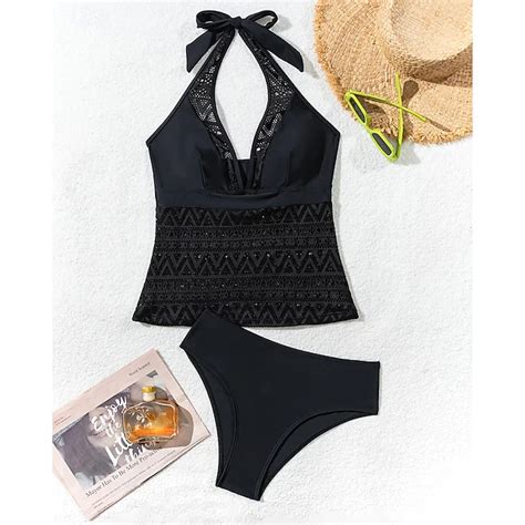 Women's Rash Guard 2 Piece Swimsuit Rash Guard Solid Colored Swimwear ...