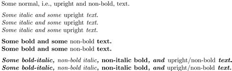 fonts - How to set not italic or not bold? - TeX - LaTeX Stack Exchange