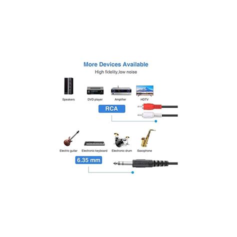 Buy TENINYU Premium 1/4 Inch TRS to Dual RCA Insert Audio Cable (3FT ...