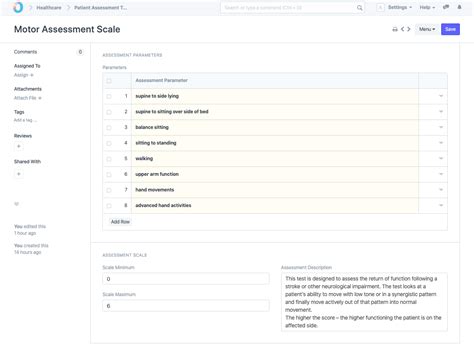 Patient Assessment Template