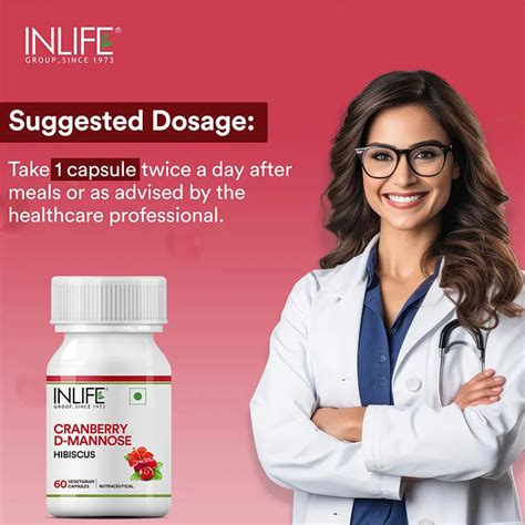Inlife Cranberry 400mg D-Mannose 400mg | Hibiscus 200mg 60 Capsules ...