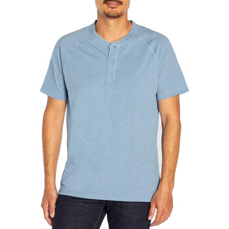 GAP Men's Modern Fit Soft Cotton Short Sleeve Henley Shirt (Allure, S ...