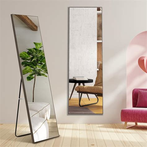 Amazon.com: WIIS' IDEA 60"x17" Full Length Solid Wood Frame Mirror ...