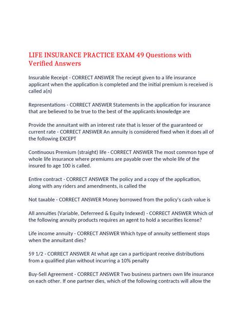 Life Insurance Practice Exam 的图像结果