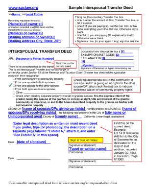 California Interspousal Transfer Deed - Blank Fillable Template | Fill ...