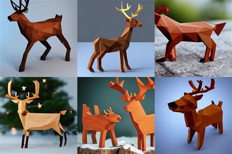detailed swedish reindeer made from lowpoly wood | Stable Diffusion ...