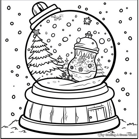 Snow Globe Coloring Pages - Free & Printable!
