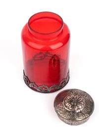 Vintage Red Glass Container | Explore Elegance Now