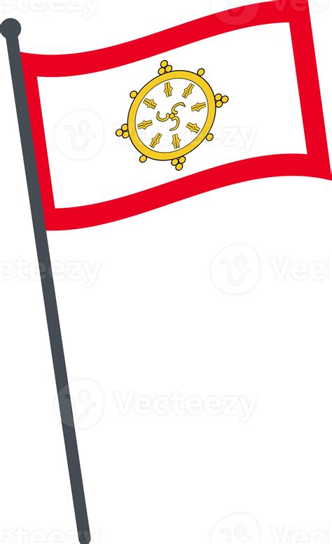 Sikkim flag waving on pole. national flag pole transparent. 45363768 PNG