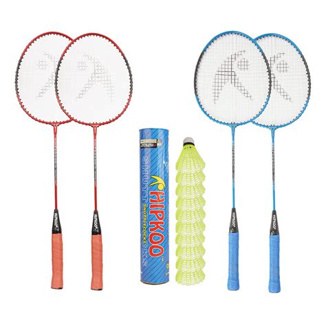 Hipkoo Sports Aluminum Badminton Rackets Set of 4| Wide Body Shuttle ...