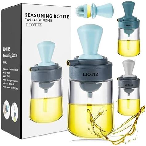 LIOTIZ Oil Bottle with Silicone Brush Oil Dispenser Bottle with ...