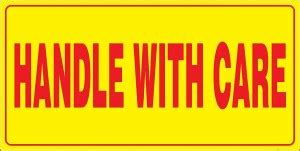 NP LABEL 15.24 cm Handle with Care Shipping Sticker/Label - 6x3 Inch ...