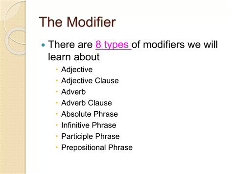 Image result for Modifiers Grammar Basic