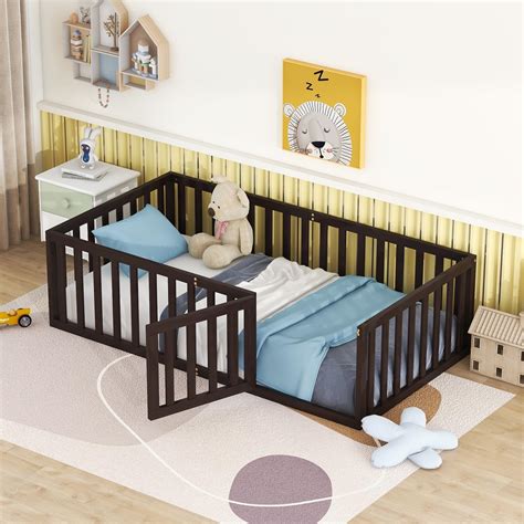 Amazon.com: LLS Twin Floor Bed, Durable Montessori Floor Bed with Wood ...