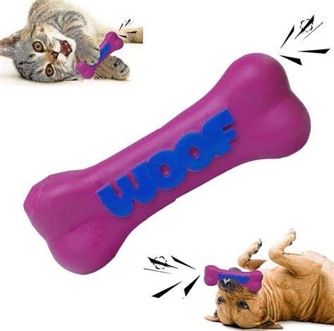 Buy Woofy Pups&Pets Bone Rubber Squeeze Dog & Cat Chew Toys with Sound ...