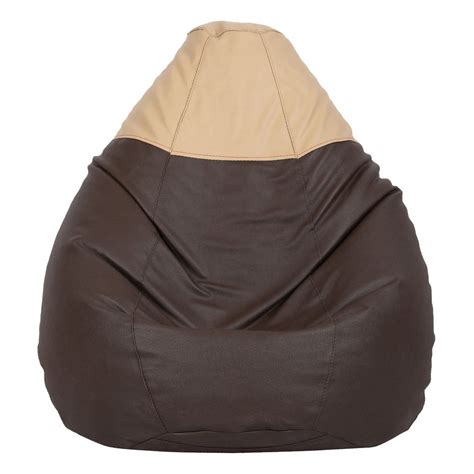 Buy ViZwaSS Luxury Bean Bag Artificial Leather Beanbags Brown Beige ...