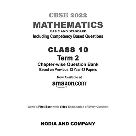 CBSE Mathematics (Standard and Basic) Class 10 Term 2 2022 Book Price ...