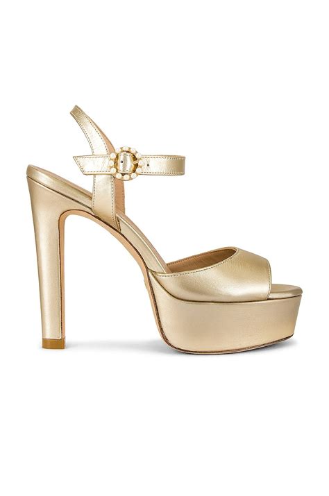 Stuart Weitzman Piper 130 Platform Sandal in Platino | REVOLVE
