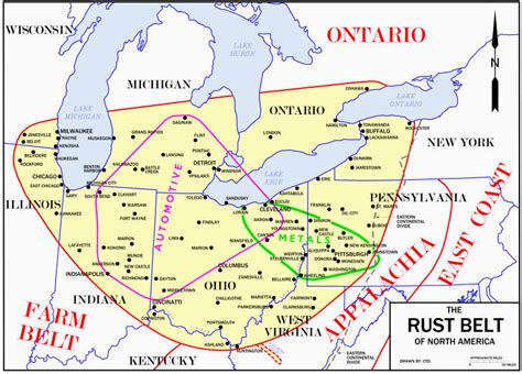 Map of Rust Belt 的图像结果