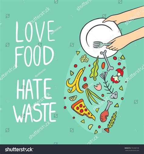 Stop Wasting Food Color Vector Illustration Stock Vector (Royalty Free) 792360130 | Shutterstock