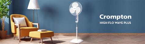 Buy Crompton Wave Plus 400-mm (16 inch) 60W Oscillating Pedestal Fan ...