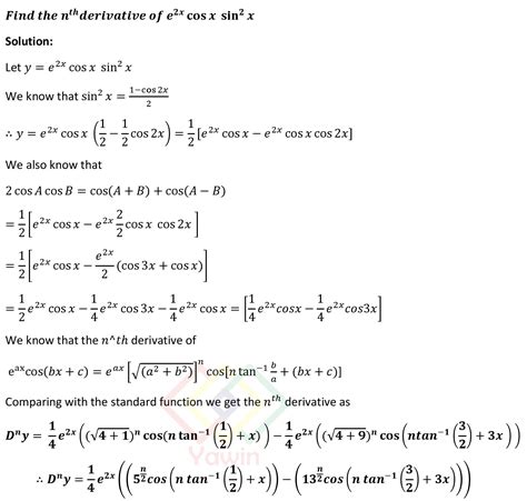 Find the nth derivative of e^2x cos x sin^2x – Yawin