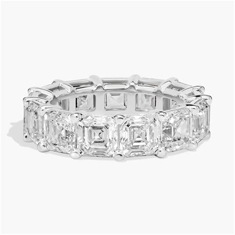 Asscher Cut Lab-Grown Diamond Eternity Ring In 14K White Gold (10 Ct ...