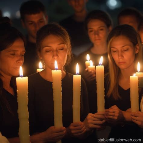 Communal Mourning and Candlelight Vigil | Stable Diffusion Online
