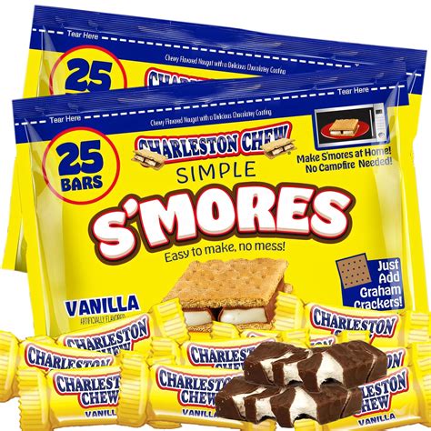 Amazon.com : CharlstonChews Smores Candy S'mores Kit, 50 Count Bulk ...