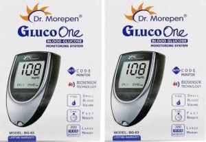 Dr. Morepen Gluco One Blood Glucose machine bg03 meter only pack 2 ...