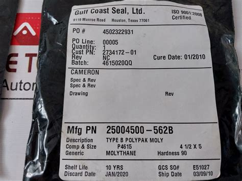 Gulf Coast 25004500-562B Seal – Aeliya Marine Tech®
