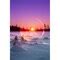 Sun Flare Glowing Over A Winter Landscape; Trapper Creek Alaska United ...