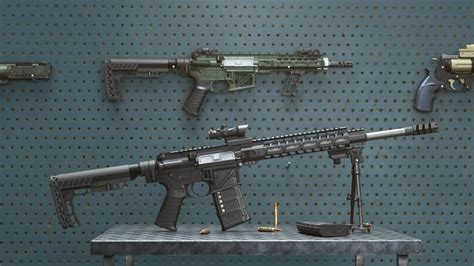 Download wallpaper rendering, weapons, rifle, weapon, render, custom ...