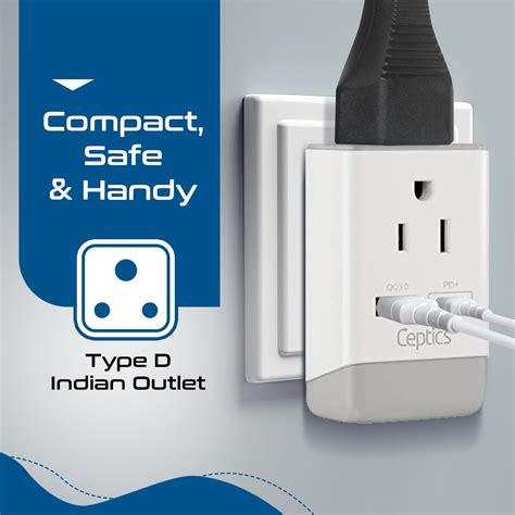 Ceptics US to India Plug Adapter, Type D Plug India | Ubuy