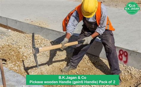 B.K.Jagan & Co Pickaxe Wooden Handle (gainti Handle) Pack of 2 : Amazon ...