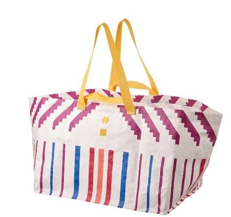 ledieu® OMSESIDIG Carrier bag, stripe pattern lilac, 55x37x37 cm/71 l ...