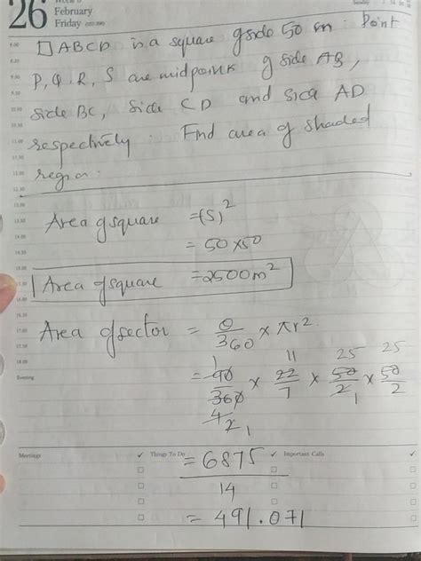 in the figure ABCD is a square of side 50 M. P Q R S are the midpoints ...