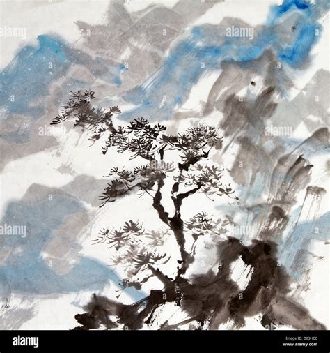 Traditional chinese painting mountains hi-res stock photography and ...