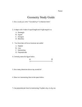 Image result for Geometry Study Guide Book