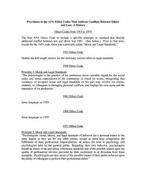 Fillable Online Provisions in the APA Ethics Codes That Address ...