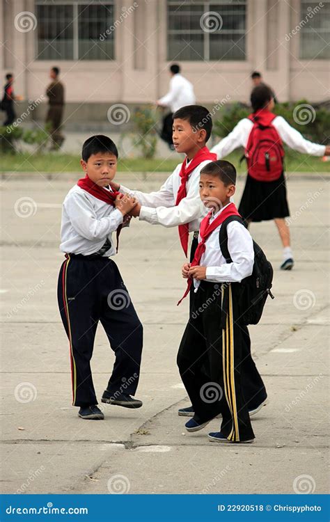 North Korean School Kids on Schoolyard Editorial Stock Photo - Image of ...