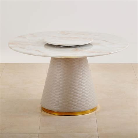 Buy Vegas Faux Marble Top 6-Seater Dining Set with Chairs - Grey and ...