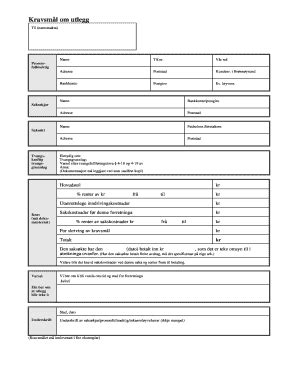 Norwegian Claim for Costs Form - Fill Out, Sign & Share Online | pdfFiller