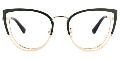 Harvey Cateye Dark-Green Glasses | Zeelool Glasses