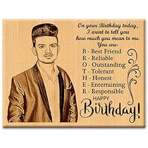 GFTBX Gifts for Brother - Personalized Engraved Wooden Frame with Photo ...