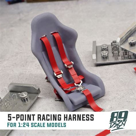 STL file 5-Point Racing Harness Set for 1:24 scale models 👽・3D printing template to download・Cults