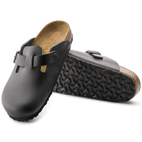 BIRKENSTOCK Boston Natural Leather - Black and Dark Brown