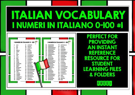 Italian Numbers 1 100