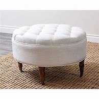 Image result for Round White Ottoman